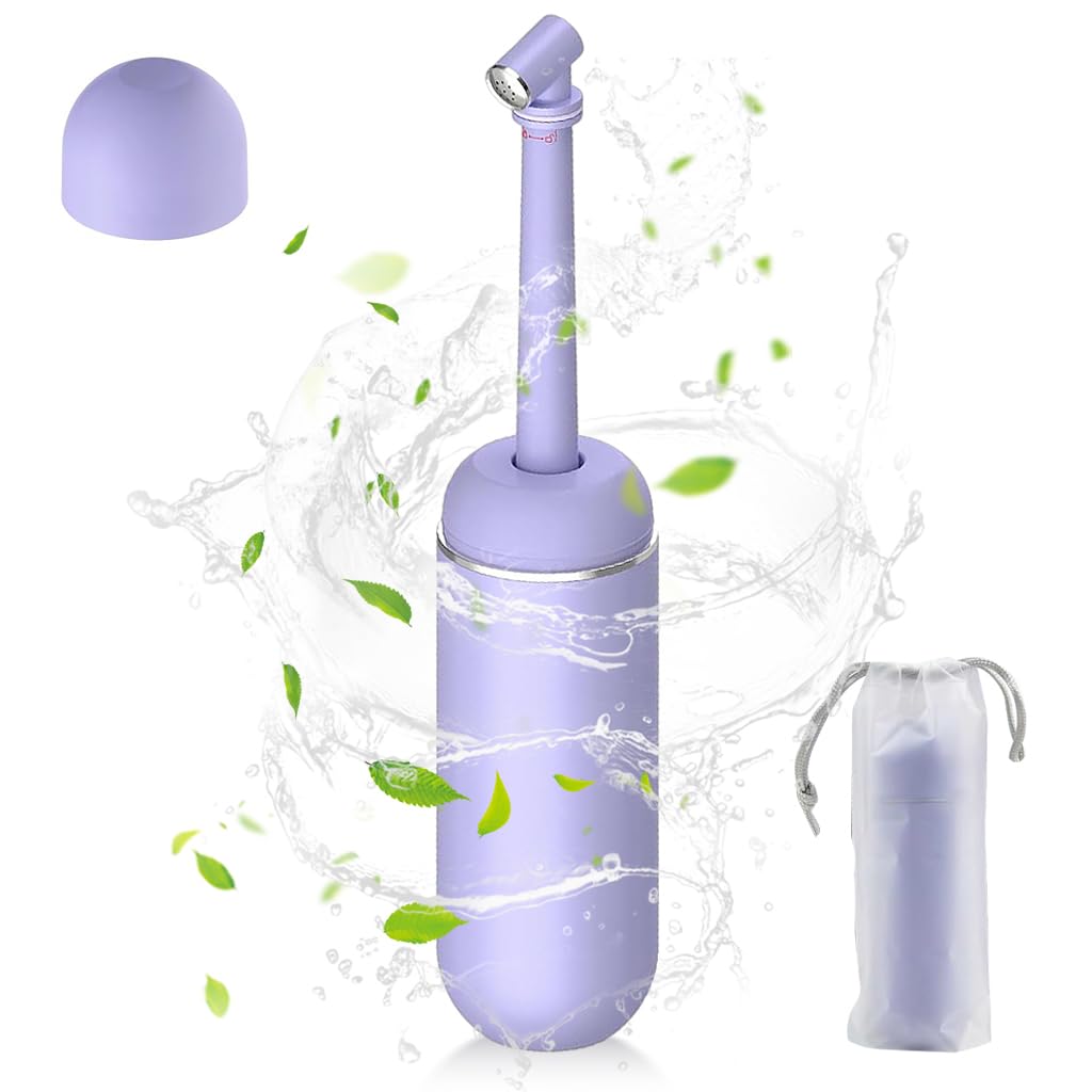 HANNEA Travel Bidet 380ml Portable Travel Bidet with Lid Sanitary Rinse Bottle with Retractable Spray Nozzle Leaking Proof Travel Bidet for Women, Personal Handheld Sanitary Bidet(Purple) HANNEA Travel Bidet 380ml Portable Travel Bidet with Lid Sanitary Rinse Bottle with Retractable Spray Nozzle Leaking Proof Travel Bidet for Women, Personal Handheld Sanitary Bidet(Purple)
